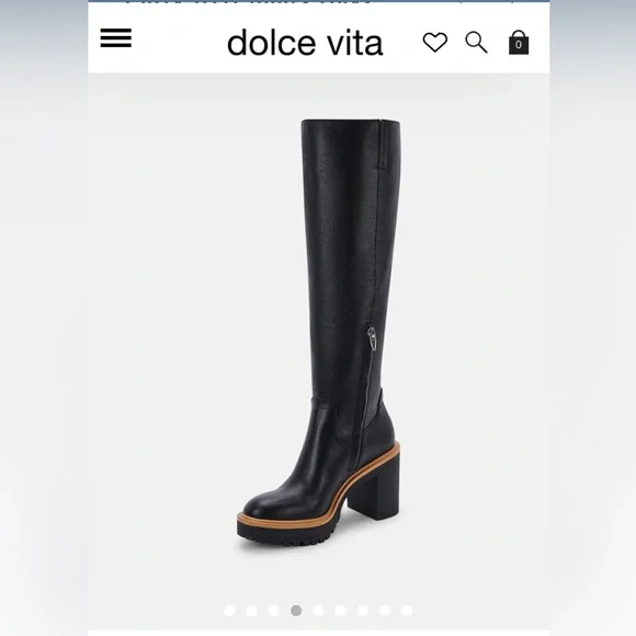 Dolce Vita Corry H2O Black Leather Block Heel Almond Toe Knee Hi 並行輸入品 Dolce Vita | Shoes | Dolce Vita Knee High Black Boots Corry H2o